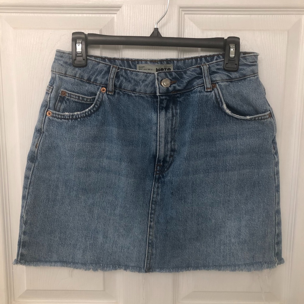 Topshop Denim Mini Skirt, Blue Denim